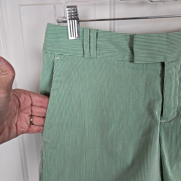 Banana Republic Martin Fit Shorts Womens 4 Green‎ Stripe Preppy Country Club - Picture 10 of 12
